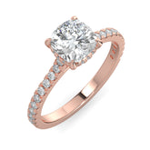 Hidden Halo Cushion-Cut Engagement Ring